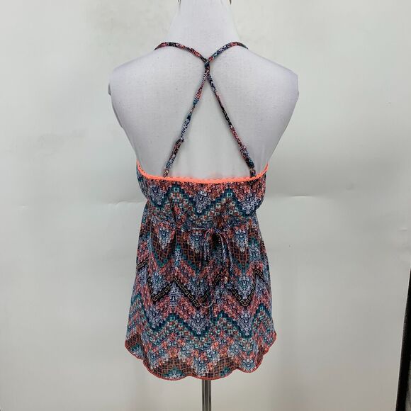 Self Esteem Chevron Knit Halter Top Womens L Large Empire Waist Surplice Flowy - Picture 5 of 11